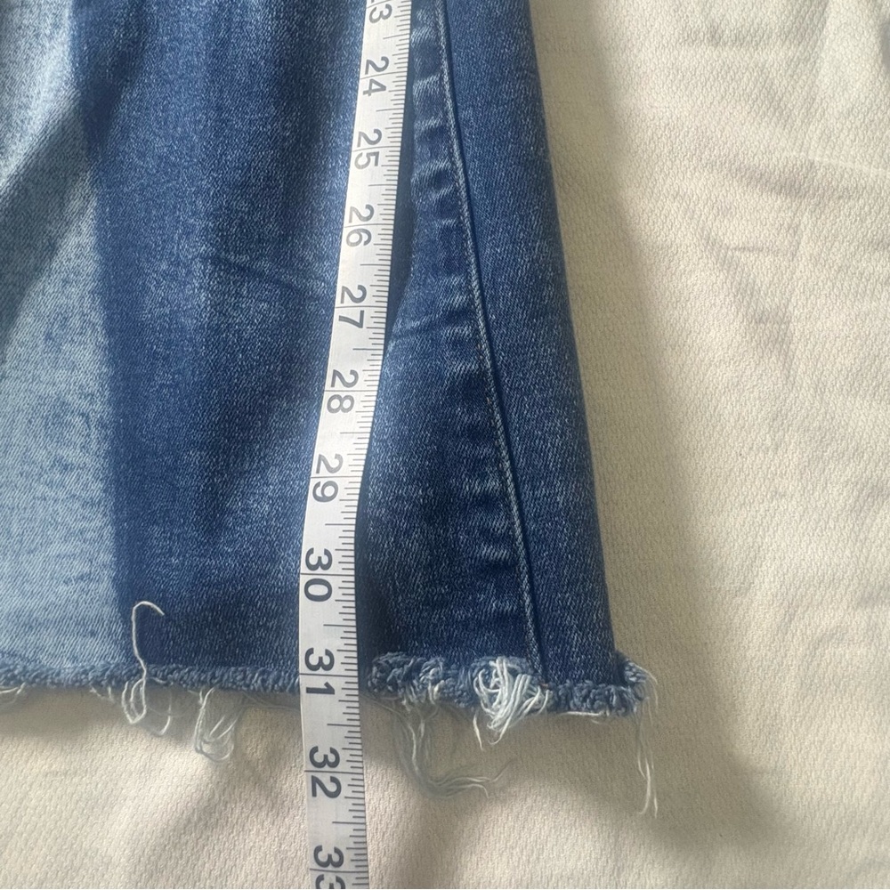 Flying Monkey Two Tone Chevron Flare Jeans Y2K Colorblock Raw Hem 28 - Picture 8 of 14